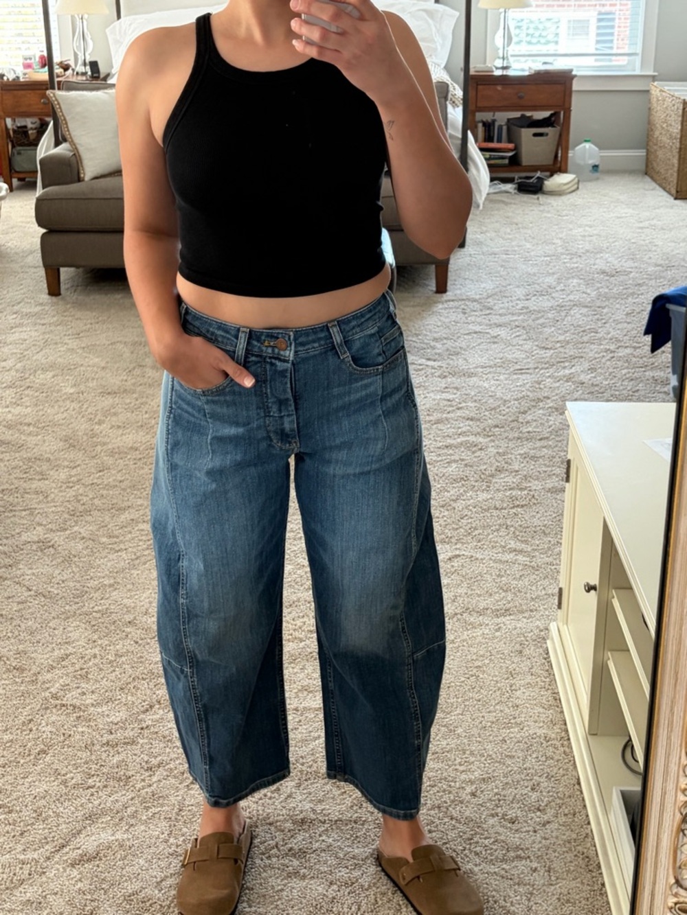 Anthropologie Baggy Jeans in Medium Blue Denim